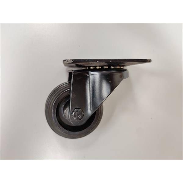 Swivel castor with solid rubber wheel