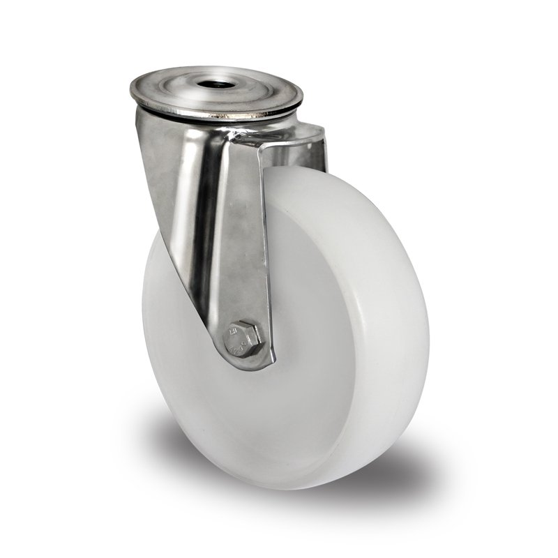 Edelstahl Apparaterolle ø125mm - Lenkrolle Mit Plattenbefestigung