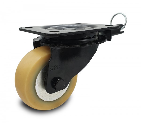 Roulette pivotente avec frein directionnal, roue en Vulkollan