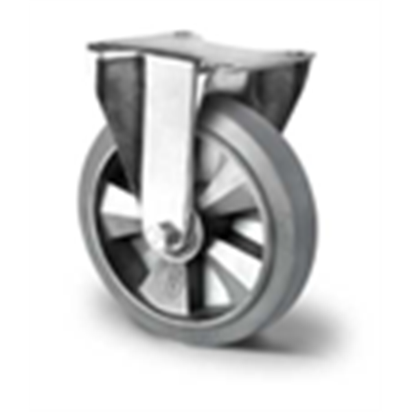 Schwerlastbockolle mit Elasticgummirad auf Aluminiumdruckgussfelge, Kugellager