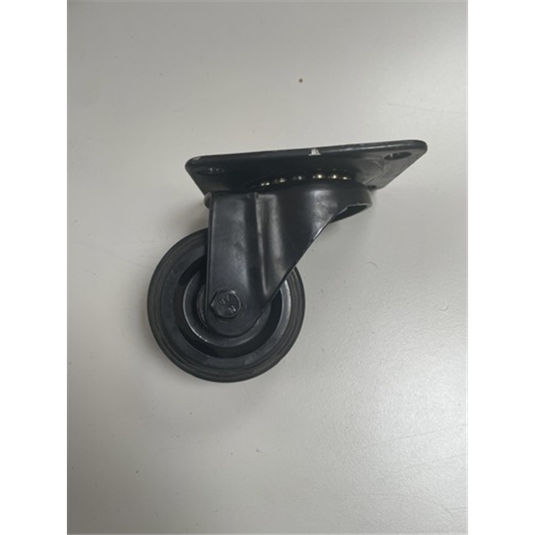 Black elastic rubber swivel castor